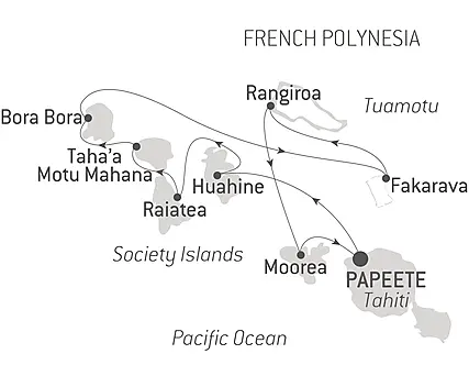 Your itinerary - Society Islands & The Tuamotus