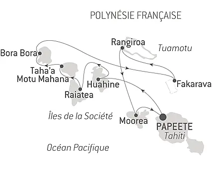 Découvrez votre itinéraire - Îles de la Société et Tuamotu