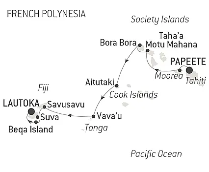 Fiji, Tonga, Cook Islands and Society Islands