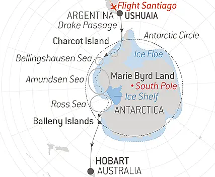 Your itinerary - Unexplored Antarctica between Two Continents