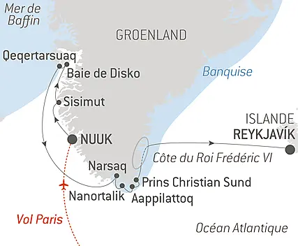 Découvrez votre itinéraire - Premières rencontres et baie de Disko insoupçonnée