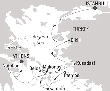 Your itinerary - Cruising the Aegean: Turkey and the Greek Isles – with Smithsonian Journeys