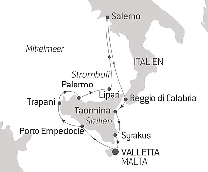 Reiseroute - Authentische Küsten in Italien