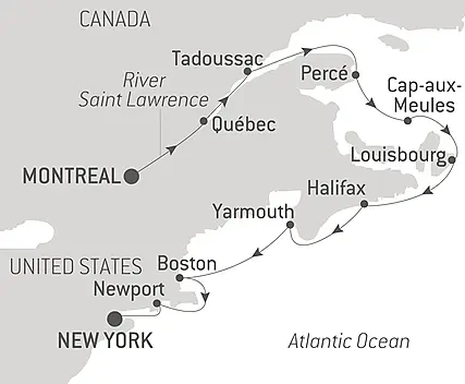 Your itinerary - Jazz at Sea from Quebec to the Big Apple