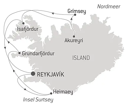 Reiseroute - Islands Mosaiklandschaften