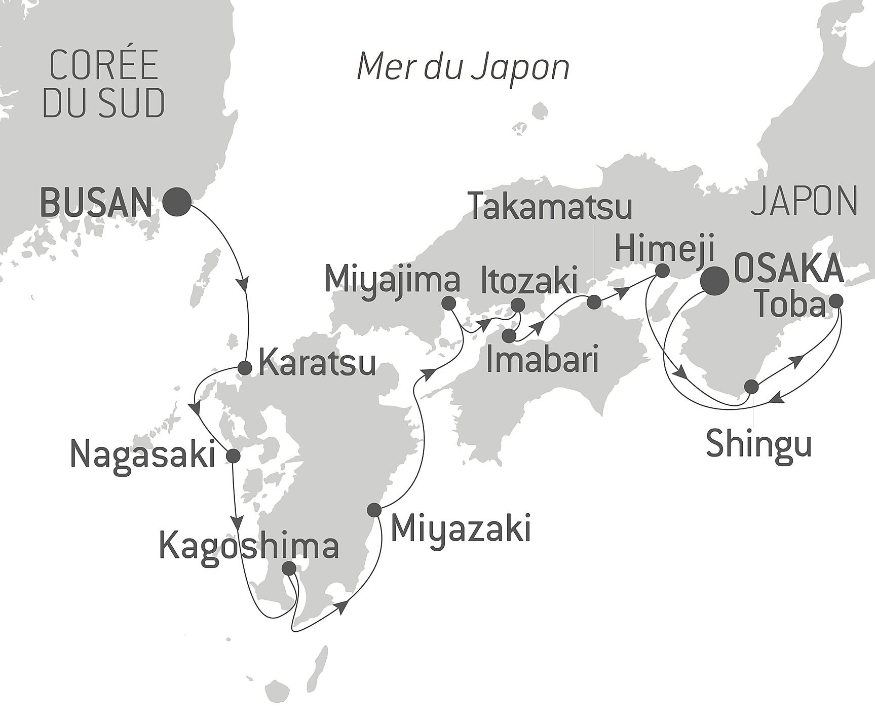 Authentic Japan Itinerary Map