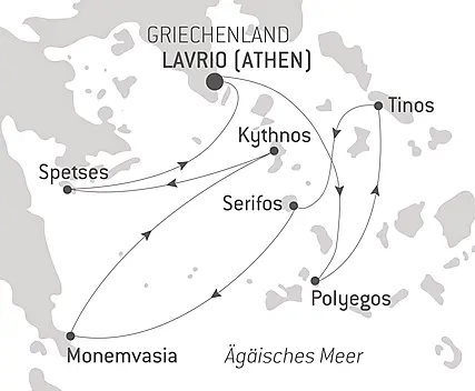 Découvrez votre itinéraire - Les Cyclades, dans le sillage du Ponant