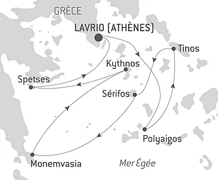 Découvrez votre itinéraire - Les Cyclades, dans le sillage du Ponant