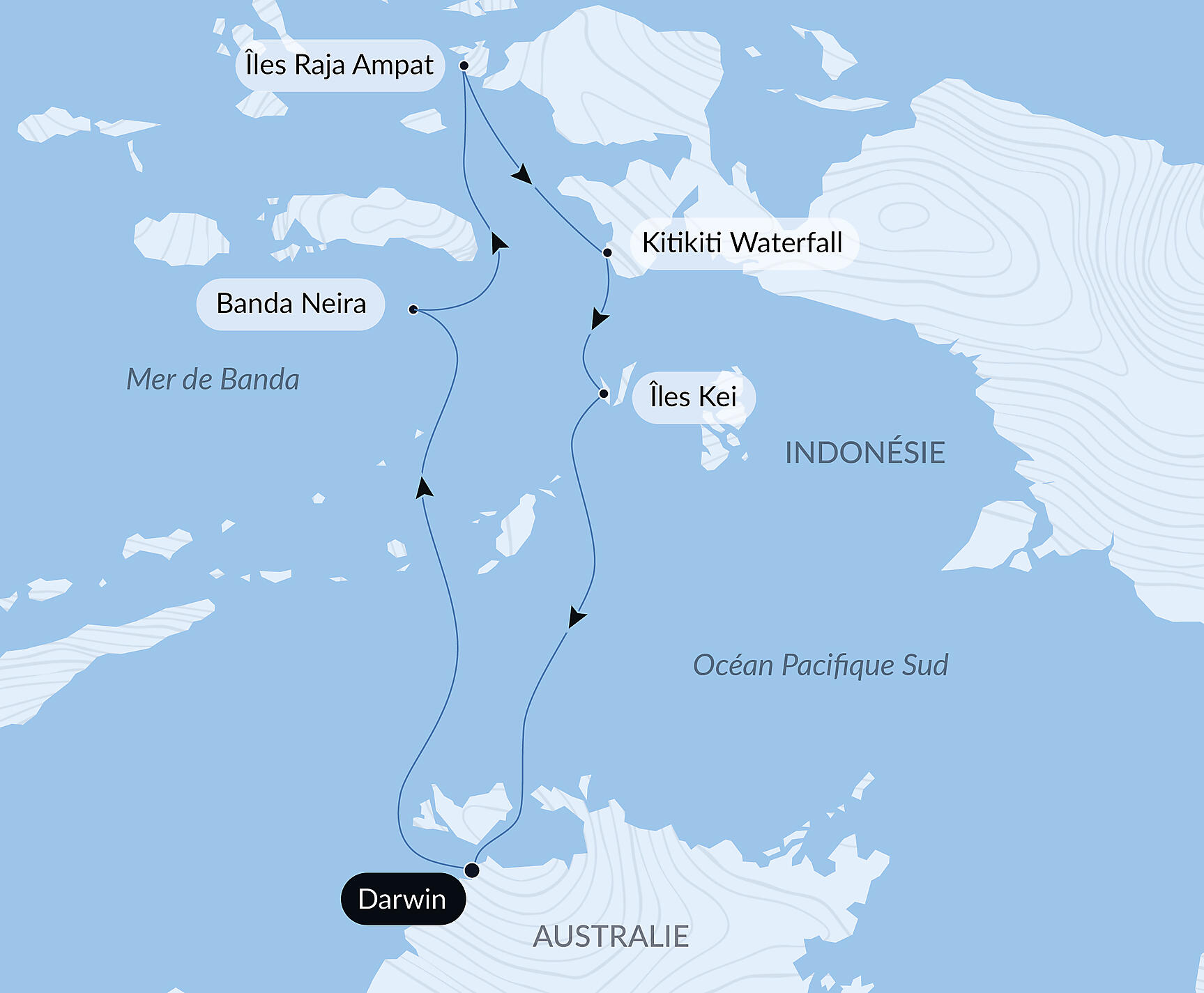Raja Ampat and the Spice Islands Itinerary Map