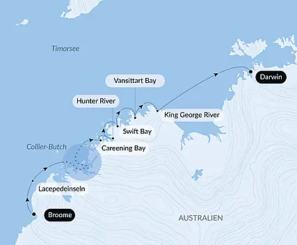 Reiseroute - Unentdeckte Schätze Australiens