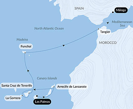 Your itinerary - Atlantic Odyssey from the Canary Islands to the Iberian Peninsula