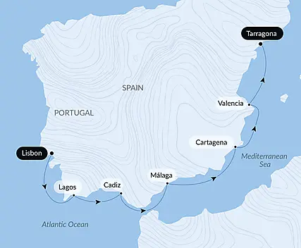 A Symphony at Sea Along the Coasts of Southern Spain and Portugal