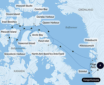 Reiseroute - Im Herzen der Nordwestpassage