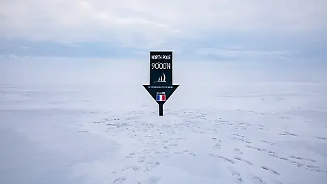 The Geographic North Pole and the east coast of Greenland