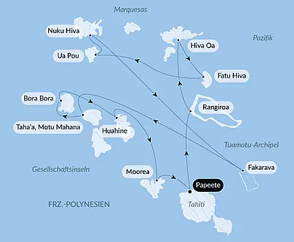 Marquesas, Tuamotu und Gesellschaftsinseln