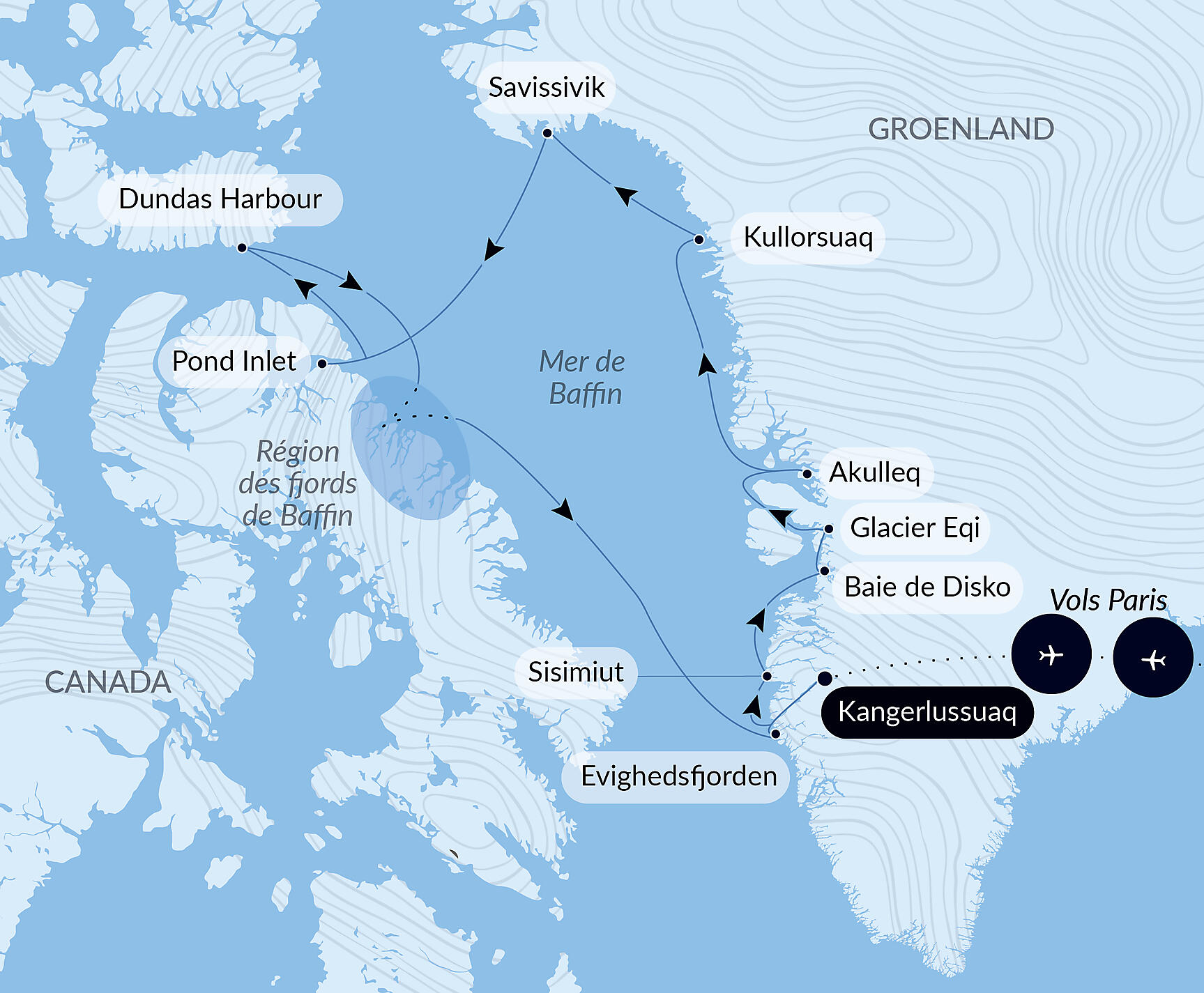 Baffin Bay secrets Itinerary Map
