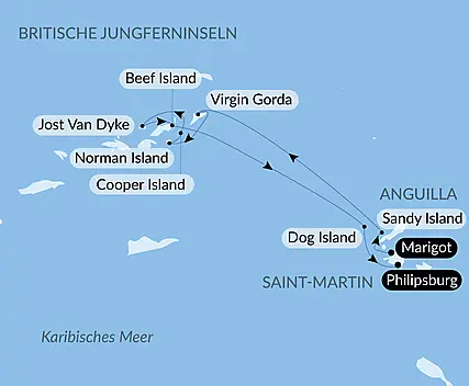 Unterwegs unter Segeln im Herzen der Kleinen Antillen