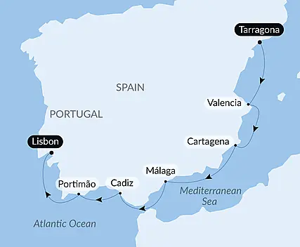 A Symphony at Sea Along the Coasts of Southern Spain and Portugal