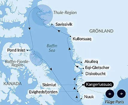 Reiseroute - Kurs auf die ultimative Thule-Region