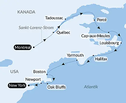 Natur und Metropolen zwischen der Belle Province und dem Big Apple