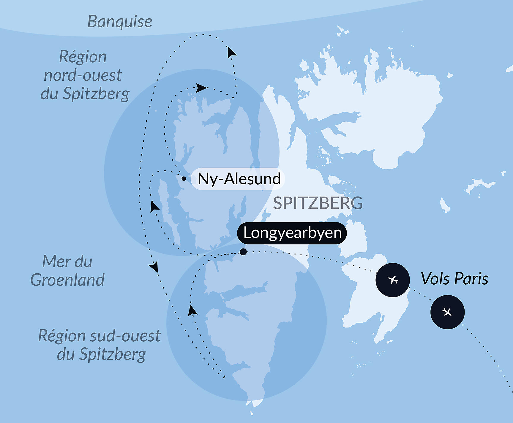 Fjords and glaciers of Spitsbergen Itinerary Map