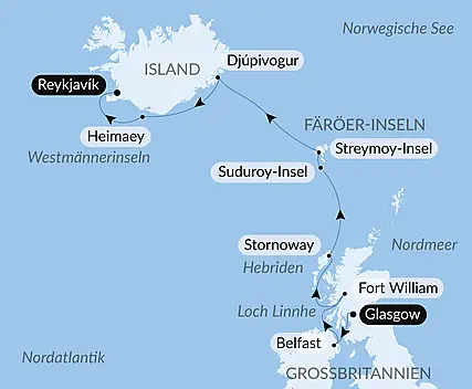 Wilde Landschaften in Schottland, auf den Färöer und Island