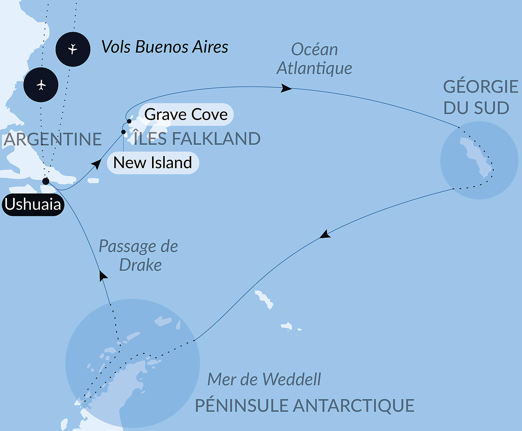 The Great Austral Loop Itinerary Map