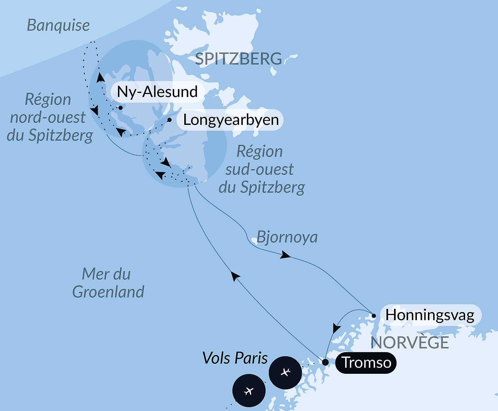 Polar Nights: From the North Cape to Spitsbergen Itinerary Map