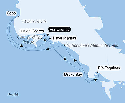 Die Pazifikküste von Costa Rica