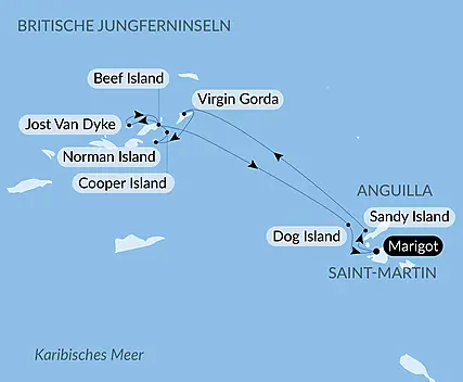 Unterwegs unter Segeln im Herzen der Kleinen Antillen