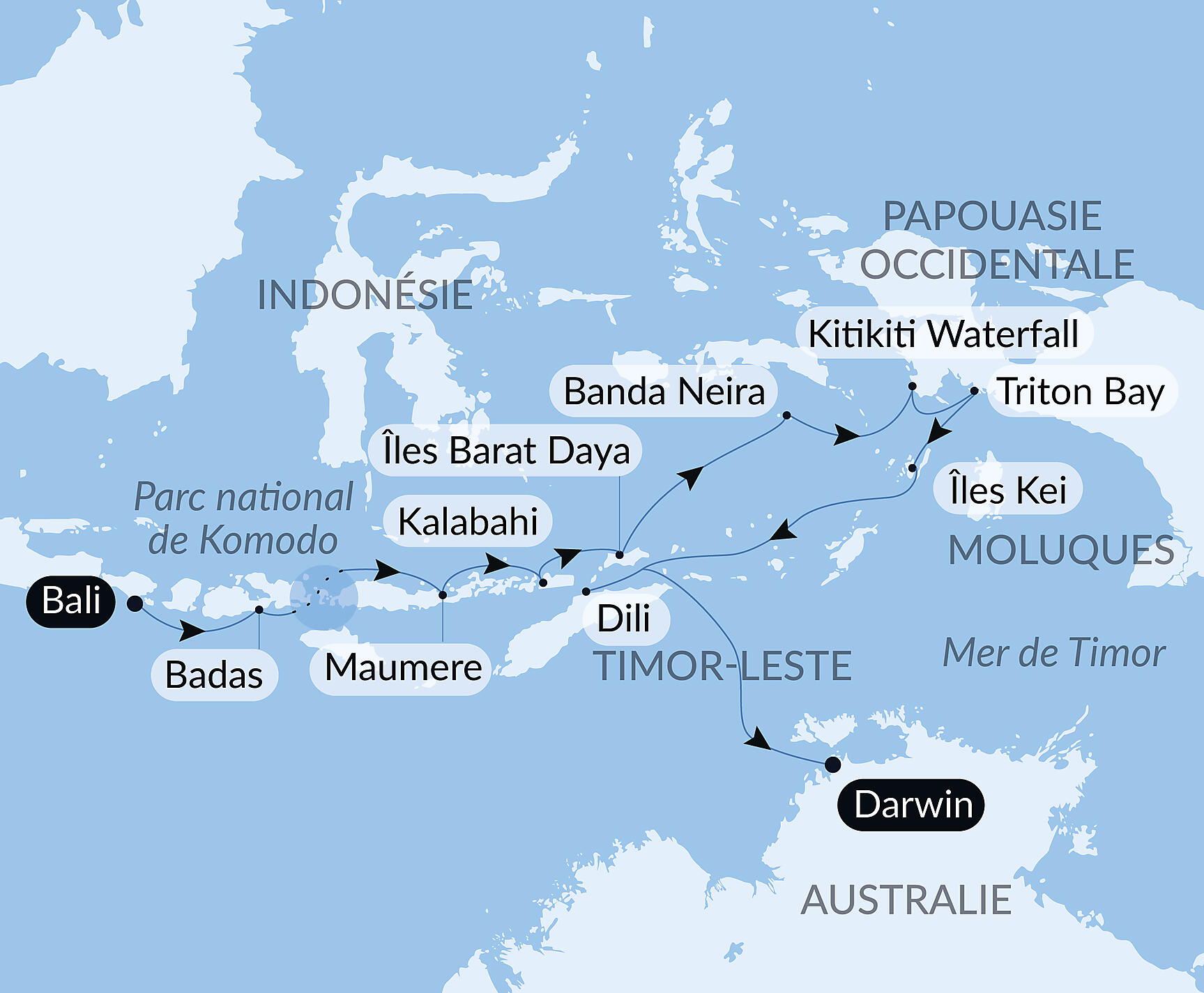Tropical Indonesian Odyssey Itinerary Map