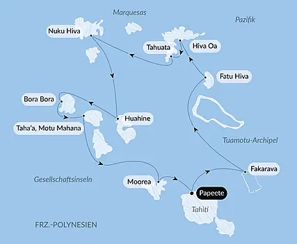 Marquesas, Tuamotu und Gesellschaftsinseln